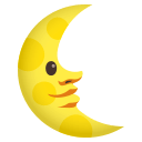 Last Quarter Moon Face Emoji, Emoji One style