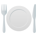 Fork and Knife with Plate Emoji, Emoji One style