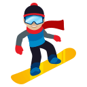 Snowboarder Emoji with Medium-Light Skin Tone, Emoji One style