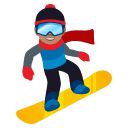 Snowboarder Emoji with Medium Skin Tone, Emoji One style