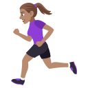 Woman Running Emoji with Medium Skin Tone, Emoji One style