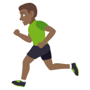 Man Running Emoji with Medium-Dark Skin Tone, Emoji One style