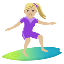 Woman Surfing Emoji with Medium-Light Skin Tone, Emoji One style