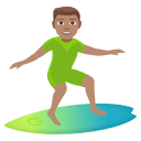Person Surfing Emoji with Medium Skin Tone, Emoji One style