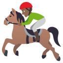 Horse Racing Emoji with Medium-Dark Skin Tone, Emoji One style