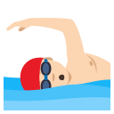 Man Swimming Emoji with Light Skin Tone, Emoji One style