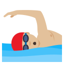 Person Swimming Emoji with Medium-Light Skin Tone, Emoji One style