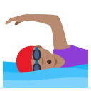 Woman Swimming Emoji with Medium Skin Tone, Emoji One style