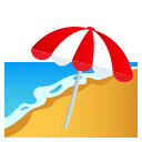 Beach with Umbrella Emoji, Emoji One style
