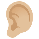 Ear Emoji with Medium-Light Skin Tone, Emoji One style