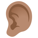 Ear Emoji with Medium Skin Tone, Emoji One style