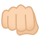 Oncoming Fist Emoji with Light Skin Tone, Emoji One style