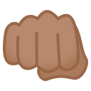 Oncoming Fist Emoji with Medium Skin Tone, Emoji One style