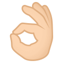 Ok Hand Emoji with Light Skin Tone, Emoji One style