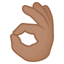 Ok Hand Emoji with Medium Skin Tone, Emoji One style