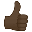 Thumbs Up Emoji with Dark Skin Tone, Emoji One style