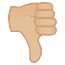 Thumbs Down Emoji with Medium-Light Skin Tone, Emoji One style