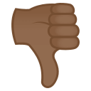 Thumbs Down Emoji with Medium-Dark Skin Tone, Emoji One style