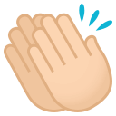 Clapping Hands Emoji with Light Skin Tone, Emoji One style