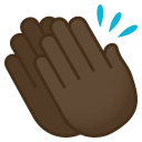 Clapping Hands Emoji with Dark Skin Tone, Emoji One style