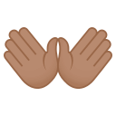 Open Hands Emoji with Medium Skin Tone, Emoji One style