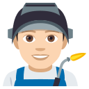Man Factory Worker Emoji with Light Skin Tone, Emoji One style