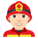 Man Firefighter Emoji with Light Skin Tone, Emoji One style