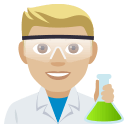 Man Scientist Emoji with Medium-Light Skin Tone, Emoji One style
