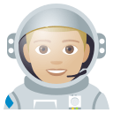 Man Astronaut Emoji with Medium-Light Skin Tone, Emoji One style