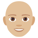 Man: Medium-Light Skin Tone, Bald, Emoji One style