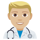Man Health Worker Emoji with Medium-Light Skin Tone, Emoji One style