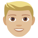 Man Emoji with Medium-Light Skin Tone, Emoji One style