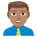 Man Office Worker Emoji with Medium Skin Tone, Emoji One style