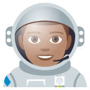 Man Astronaut Emoji with Medium Skin Tone, Emoji One style