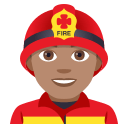 Man Firefighter Emoji with Medium Skin Tone, Emoji One style
