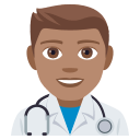 Man Health Worker Emoji with Medium Skin Tone, Emoji One style