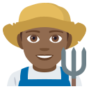 Man Farmer Emoji with Medium-Dark Skin Tone, Emoji One style