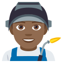Man Factory Worker Emoji with Medium-Dark Skin Tone, Emoji One style
