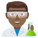 Man Scientist Emoji with Medium-Dark Skin Tone, Emoji One style