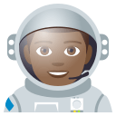 Man Astronaut Emoji with Medium-Dark Skin Tone, Emoji One style