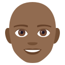 Man: Medium-Dark Skin Tone, Bald, Emoji One style