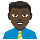 Man Office Worker Emoji with Dark Skin Tone, Emoji One style
