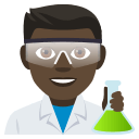 Man Scientist Emoji with Dark Skin Tone, Emoji One style