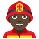 Man Firefighter Emoji with Dark Skin Tone, Emoji One style