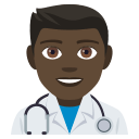 Man Health Worker Emoji with Dark Skin Tone, Emoji One style