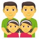 Family: Man, Man, Girl, Girl Emoji, Emoji One style