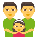 Family: Man, Man, Girl Emoji, Emoji One style