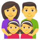 Family: Man, Woman, Girl, Girl Emoji, Emoji One style