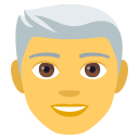 Man: White Hair Emoji, Emoji One style