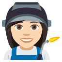 Woman Factory Worker Emoji with Light Skin Tone, Emoji One style